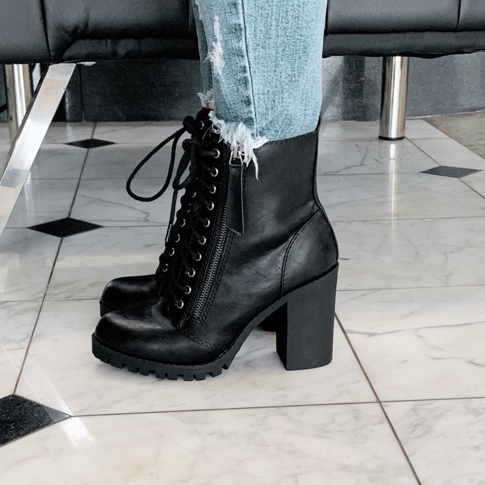 Black combat booties - Picture 3 of 8